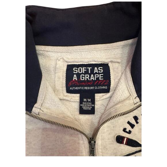 VINTAGE Cape Cod Sweatshirt Mens MED Pullover Sweater Quarter Zip Golf College - Picture 2 of 4